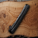 Civivi Cetos Folding Knife 3.48" Damascus Steel Blade Black Carbon Fiber Handle