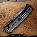 Civivi Cetos Folding Knife 3.48" Damascus Steel Blade Black Carbon Fiber Handle