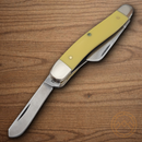 Case XX Cutlery Stockman Pocket Knife Carbon Steel Blades Yellow Synthetic Handle 00035
