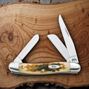 Case XX Cutlery Stockman Series Pocket Knife Stainless Blades Amber Bone Handle