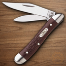 Case XX Peanut Pocket Knife Stainless Steel Clip/Pen Blades Brown Delrin Handle