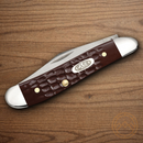 Case XX Peanut Pocket Knife Stainless Steel Clip/Pen Blades Brown Delrin Handle
