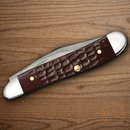 Case XX Peanut Pocket Knife Stainless Steel Clip/Pen Blades Brown Delrin Handle