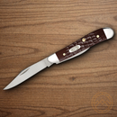 Case XX Peanut Pocket Knife Stainless Steel Clip/Pen Blades Brown Delrin Handle