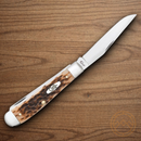 Case XX Trapper Pocket Knife Stainless Clip/Spey Blades Amber Jigged Bone Handle