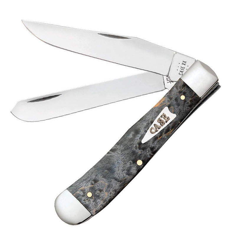 Case XX Trapper Pocket Knife Stainless Steel Clip And Spey Blades Gray Birdseye Maple Handle 11010 -Case Cutlery - Survivor Hand Precision Knives & Outdoor Gear Store