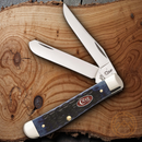Case XX Cutlery Mini Trapper Pocket Knife Stainless Blades Navi Blue Bone Handle 07321