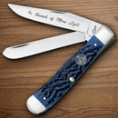 Case XX Cutlery Masonic Trapper Pocket Knife Stainless Blades Jigged Bone Handle 01058