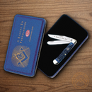 Case XX Cutlery Masonic Trapper Pocket Knife Stainless Blades Jigged Bone Handle 01058