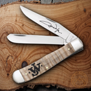 Case XX John Wayne Trapper Pocket Knife Stainless Steel Blades Maple Wood Handle 10708