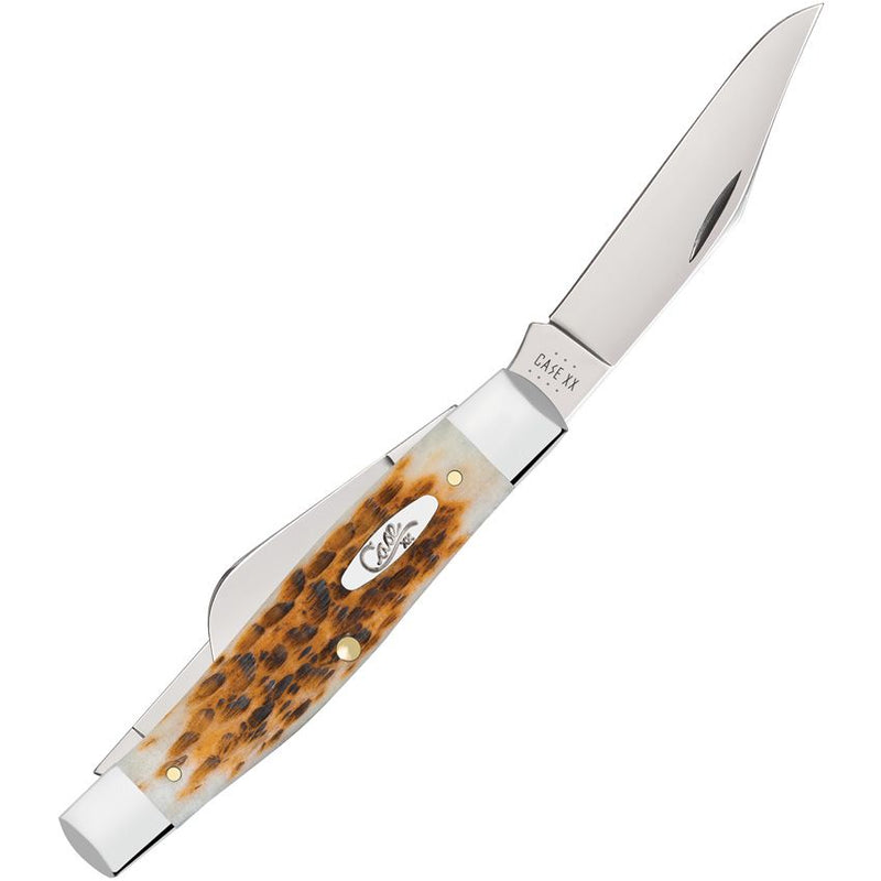 Case XX Large Stockman Pocket Knife Stainless Steel Clip / Sheepsfoot And Spey Blades Amber Jigged Bone Handle 10724 -Case Cutlery - Survivor Hand Precision Knives & Outdoor Gear Store