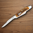Case XX Med Stockman Pocket Knife Tru-Sharp Steel Blades Burnt Amber Bone Handle