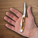 Case XX Med Stockman Pocket Knife Tru-Sharp Steel Blades Burnt Amber Bone Handle