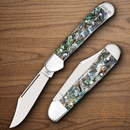 Case XX Mini Copperlock Folding Knife Stainless Steel Clip Blade Abalone Handle