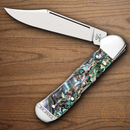 Case XX Mini Copperlock Folding Knife Stainless Steel Clip Blade Abalone Handle