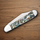 Case XX Mini Copperlock Folding Knife Stainless Steel Clip Blade Abalone Handle