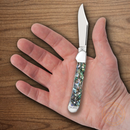 Case XX Mini Copperlock Folding Knife Stainless Steel Clip Blade Abalone Handle