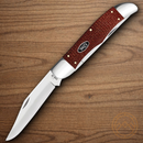 Case XX Hunter Pocket Knife Carbon Steel Blades Dark Red Burlap Micarta Handle
