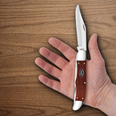 Case XX Hunter Pocket Knife Carbon Steel Blades Dark Red Burlap Micarta Handle