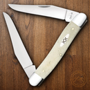 Case XX Muskrat Pocket Knife Stainless Steel Blades Natural Smooth Bone Handle