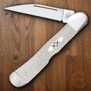 Case XX Copperlock Folding Knife Stainless Blade Natural Smooth Bone Handle