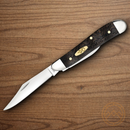 Case XX Peanut Pocket Knife Tru-Sharp Steel Blades Smooth Black Curly Oak Handle