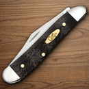Case XX Peanut Pocket Knife Tru-Sharp Steel Blades Smooth Black Curly Oak Handle
