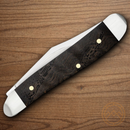 Case XX Peanut Pocket Knife Tru-Sharp Steel Blades Smooth Black Curly Oak Handle