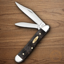 Case XX Peanut Pocket Knife Tru-Sharp Steel Blades Smooth Black Curly Oak Handle