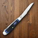 Case XX Ford Trapper Pocket Knife Stainless Steel Blades Blue Sawcut Bone Handle