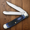 Case XX Ford Trapper Pocket Knife Stainless Steel Blades Blue Sawcut Bone Handle
