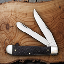 Case XX Ford Trapper Pocket Knife Stainless Steel Blades Sculped Bone Handle