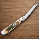 Case XX Trapper Pocket Knife Stainles Steel Clip / Spey Blades Amber Bone Handle
