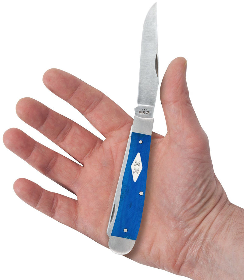 Case XX Trapper Pocket Knife Tru-Sharp Surgical Steel Clip And Spey Blades Smooth Blue G10 Handle 16750 -Case Cutlery - Survivor Hand Precision Knives & Outdoor Gear Store