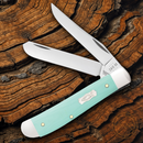 Case XX Seafoam Mini Trapper Pocket Knife Surgical Steel Blades G10 Handle 101