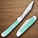 Case XX Mini Copperlock Folding Knife Stainless Blade Seafoam Green G10 Handle