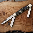 Case XX Medium Stockman Rough Pocket Knife Stainless Steel Blades Black Synthetic Handle 18222