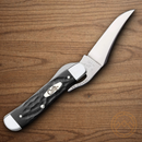 Case XX Russlock Rough Folding Knife 2.7" Stainless Blade Black Synthetic Handle 18224