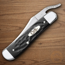 Case XX Russlock Rough Folding Knife 2.7" Stainless Blade Black Synthetic Handle 18224