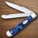 Case XX Trapper Pocket Knife Stainless Steel Blades Sparxx Blue Kirinite Handle