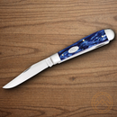 Case XX Trapper Pocket Knife Stainless Steel Blades Sparxx Blue Kirinite Handle