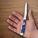 Case XX Trapper Pocket Knife Stainless Steel Blades Sparxx Blue Kirinite Handle