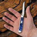 Case XX Mini Trapper Pocket Knife Stainless Blades Sparxx Blue Kirinite Handle 23432