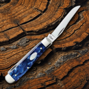 Case XX Mini Trapper Pocket Knife Stainless Blades Sparxx Blue Kirinite Handle 23432