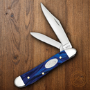 Case XX Peanut Pocket Knife Stainless Steel  Blades Blue Pearl Kirinite Handle