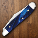 Case XX Peanut Pocket Knife Stainless Steel  Blades Blue Pearl Kirinite Handle