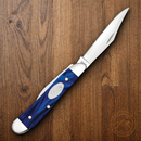 Case XX Peanut Pocket Knife Stainless Steel  Blades Blue Pearl Kirinite Handle