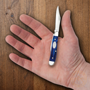 Case XX Peanut Pocket Knife Stainless Steel  Blades Blue Pearl Kirinite Handle