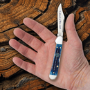 Case XX Masonic Mini Copperlock Folding Knife 2.72" Stainless Blade Blue Bone Handle 25531