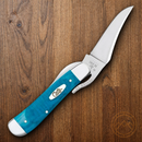 Case XX Russlock Folding Knife Stainless Steel Blade Blue Bone Handle